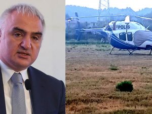 Turizm Bakanı Ersoy'un bulunduğu helikopter, acil iniş yaptı