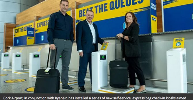 Cork Havalimanı'nda Ryanair'e ekspres bagaj check-in