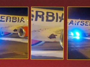 Air Serbia uçağı aydınlatma direğine çarptı. Büyük tehlike atlatıldı