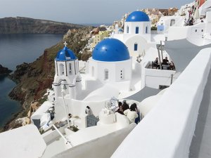 Romantik tatil, huzur, aşk, keyif adası Santorini