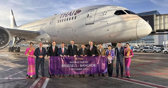 Thai Airways 4.5 yıl sonra Brüksel'e döndü