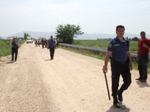 Polisler, başakçılara karşı patates tarlasında nöbet tuttu